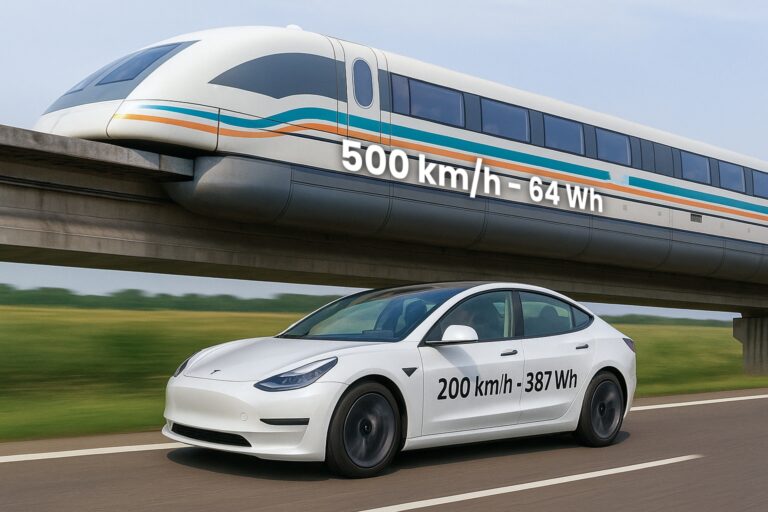 500 km/h Transrapid effizienter als 200 km/h E-Auto